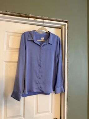 a new day Lavender Satin Button-Down Shirt